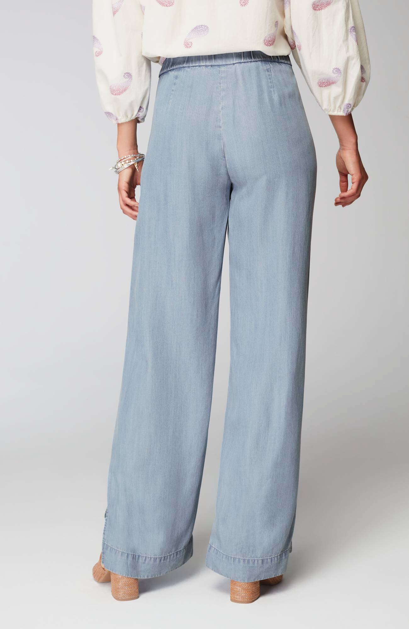 Slit-Hem Indigo Tencel™ Pants