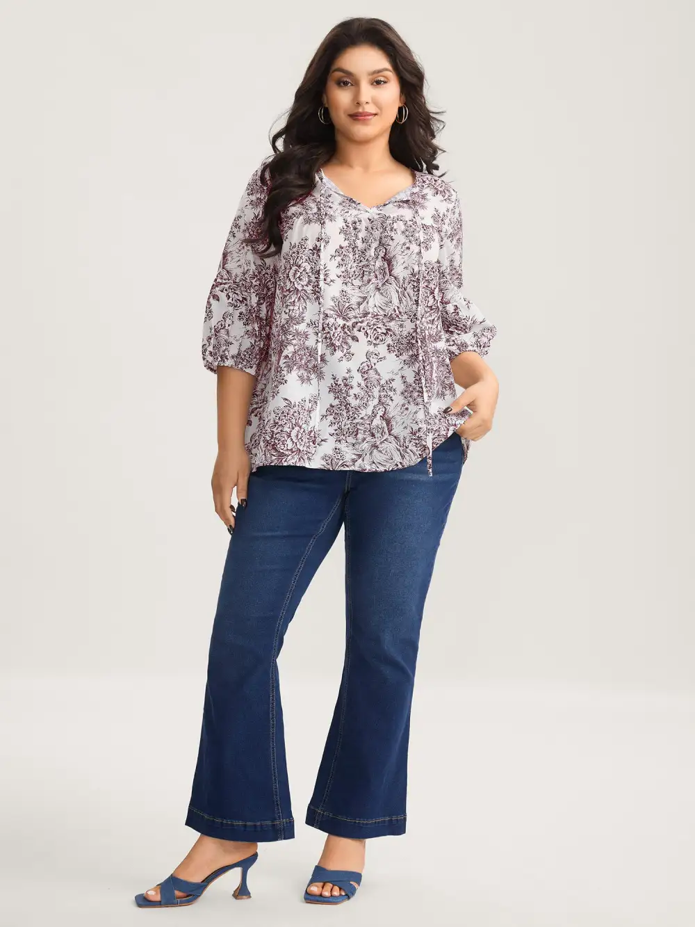 Artistic Print A-Line Blouse