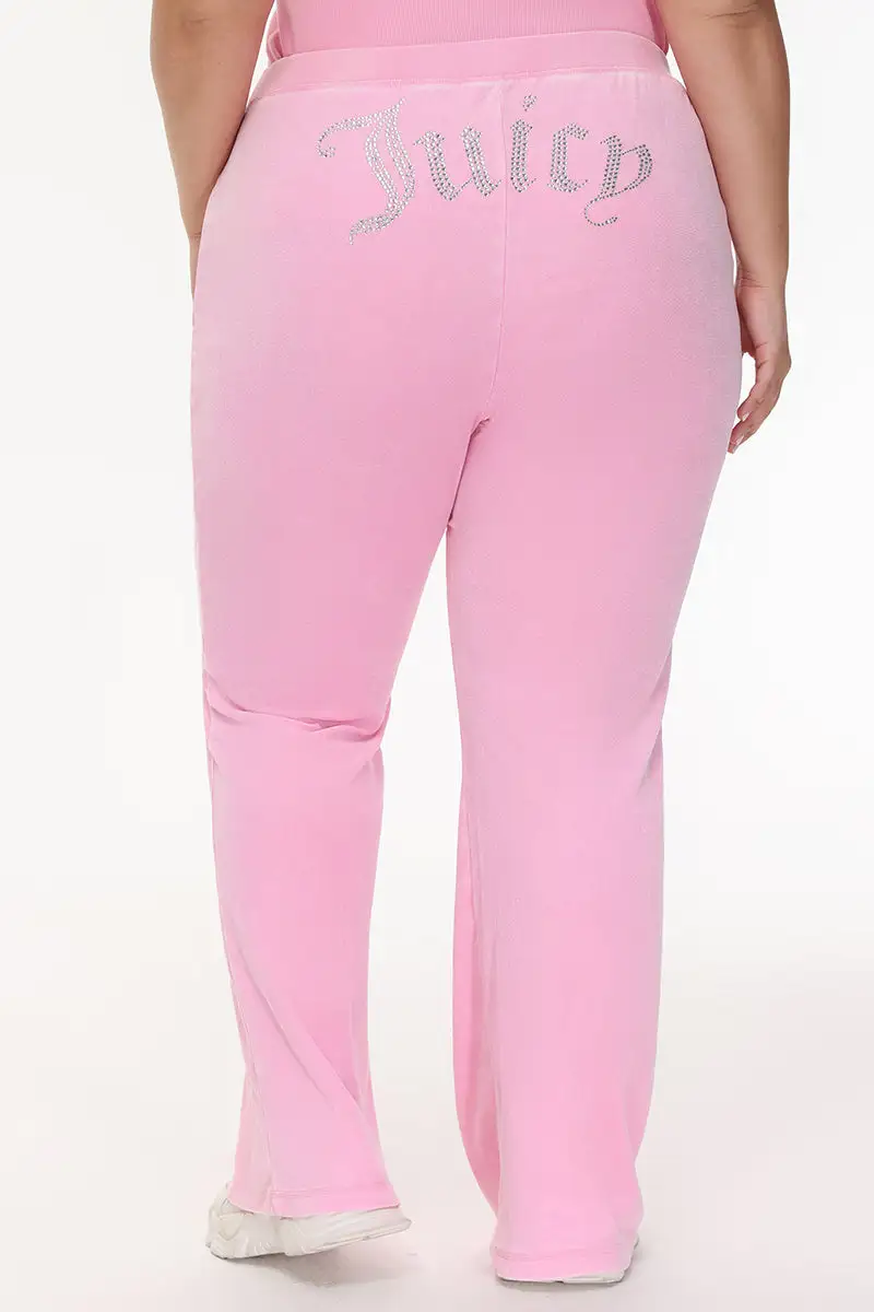 Plus-Size Big Bling Towel Terry Track Pants
