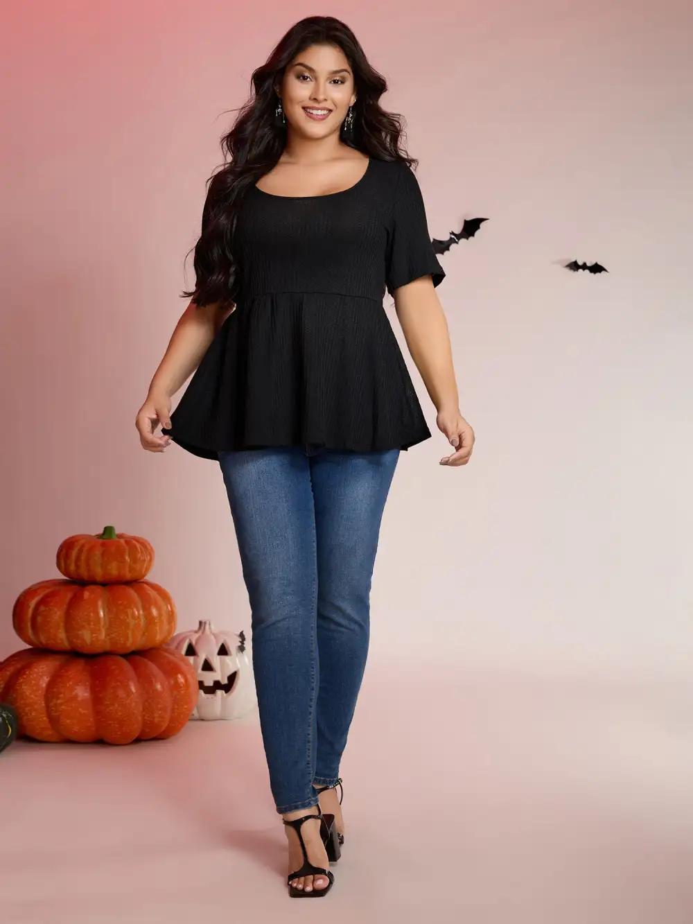 Halloween Back Ties Fit Flared T-Shirt