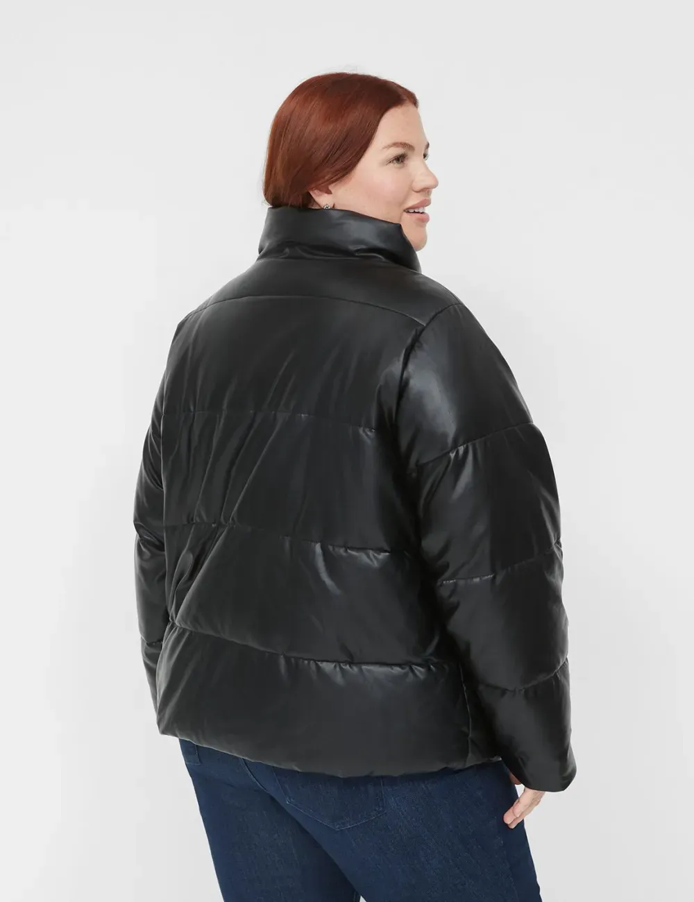 Faux-Leather Puffer
