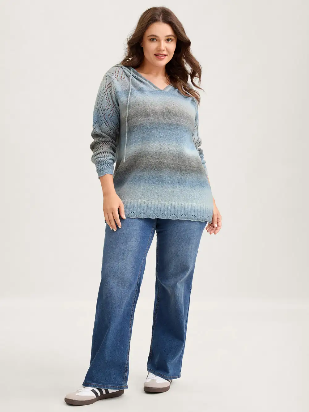 Heather Ombre Gradient Hooded Pullover