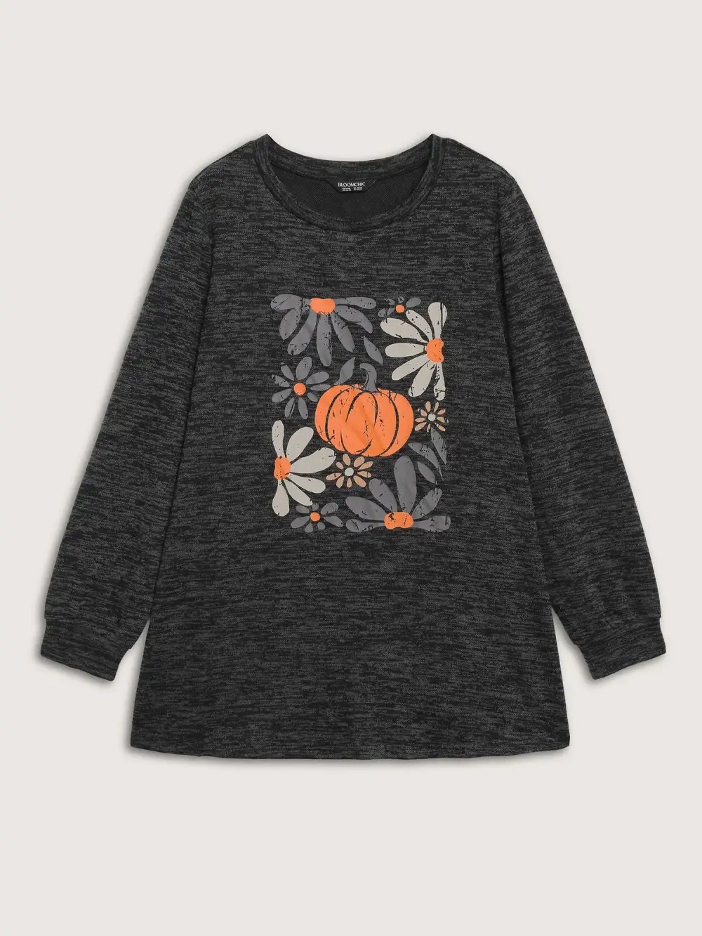 Halloween Pumpkin Floral Pockets Tunic Top