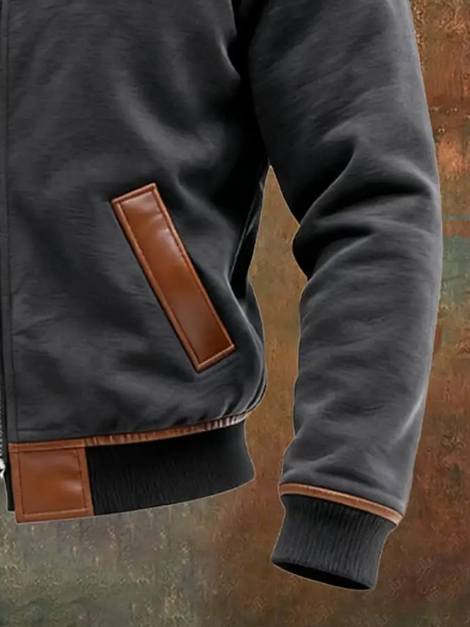 Men's Vintage Suede and Leather Multi-Pocket Outdoor Jacket