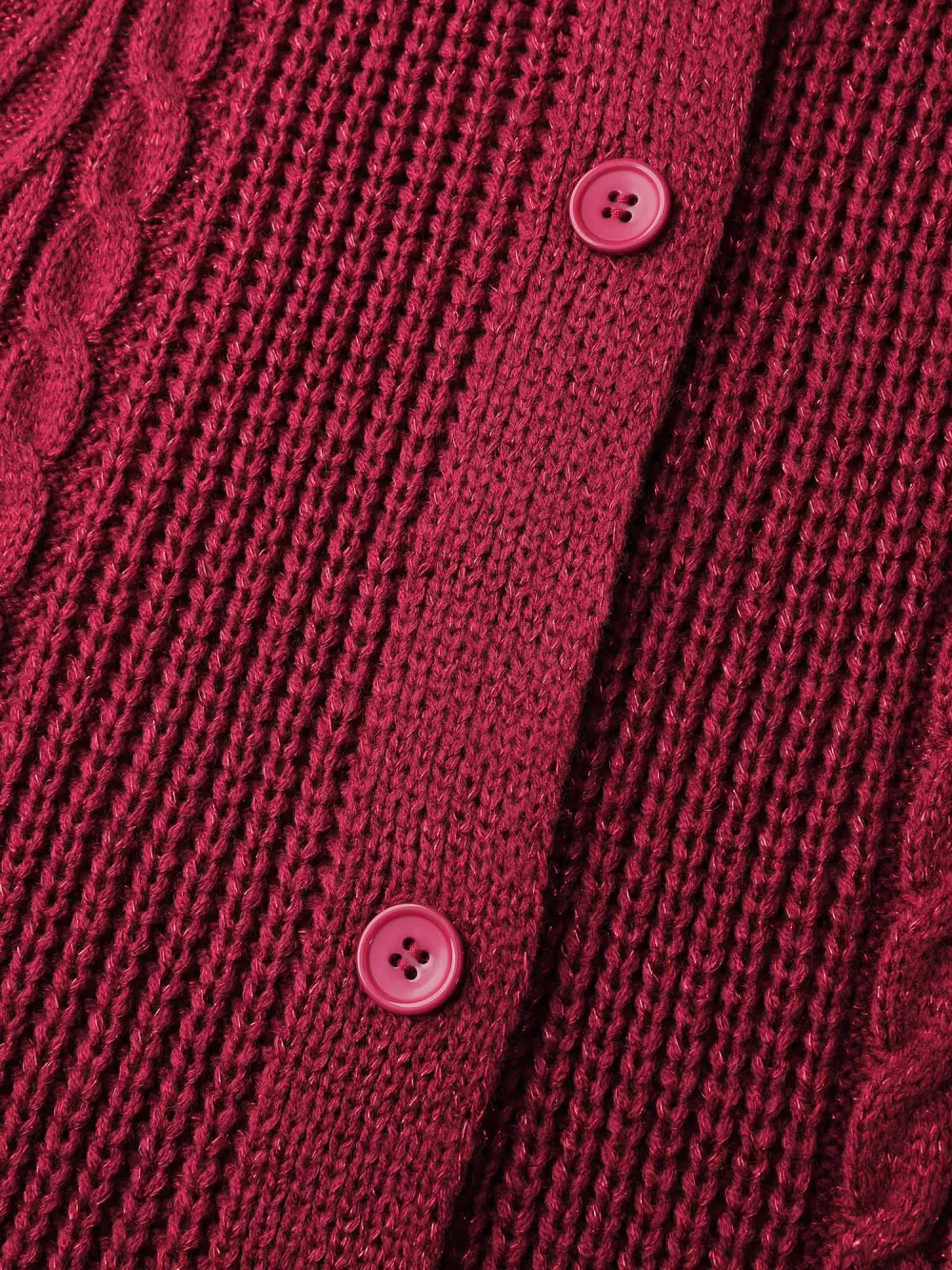 Lurex Twist Button Knit Cardigan