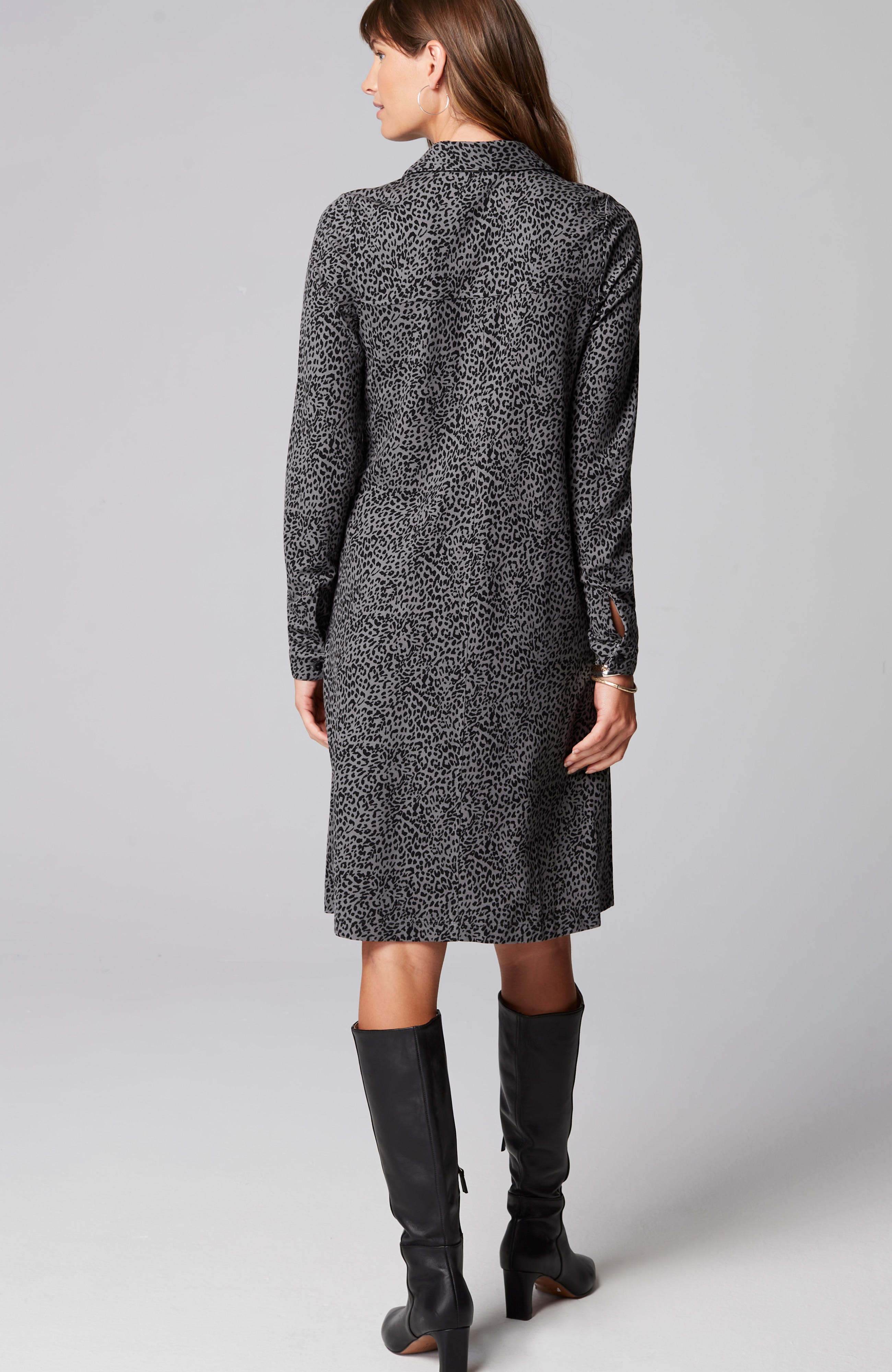 Ponte Knit Shirtdress