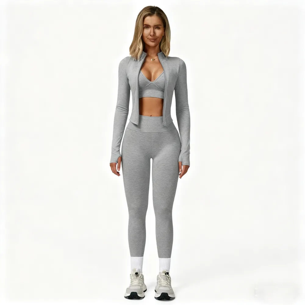 Women's Breathable 3-Piece Gym Tracksuit