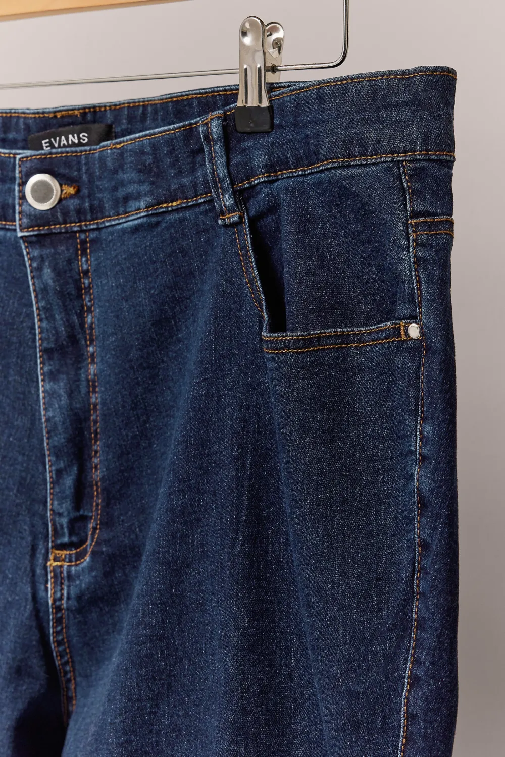 EVANS Curve Blue Mid Wash Straight Leg Jeans