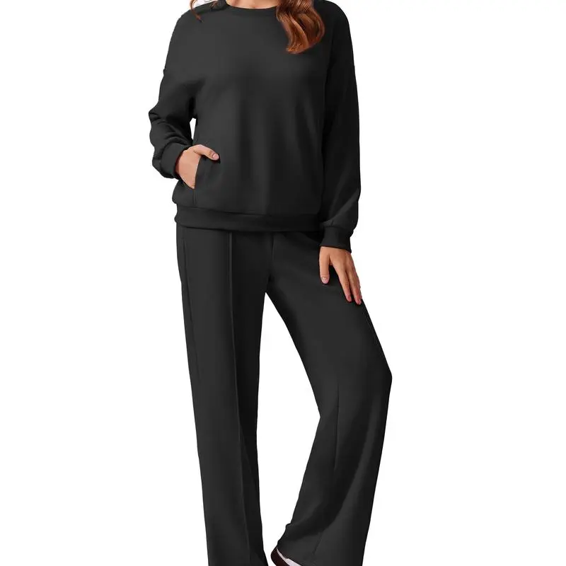 2-Piece Sweatshirt & Pants Set – Comfy Travel or Home Outfit