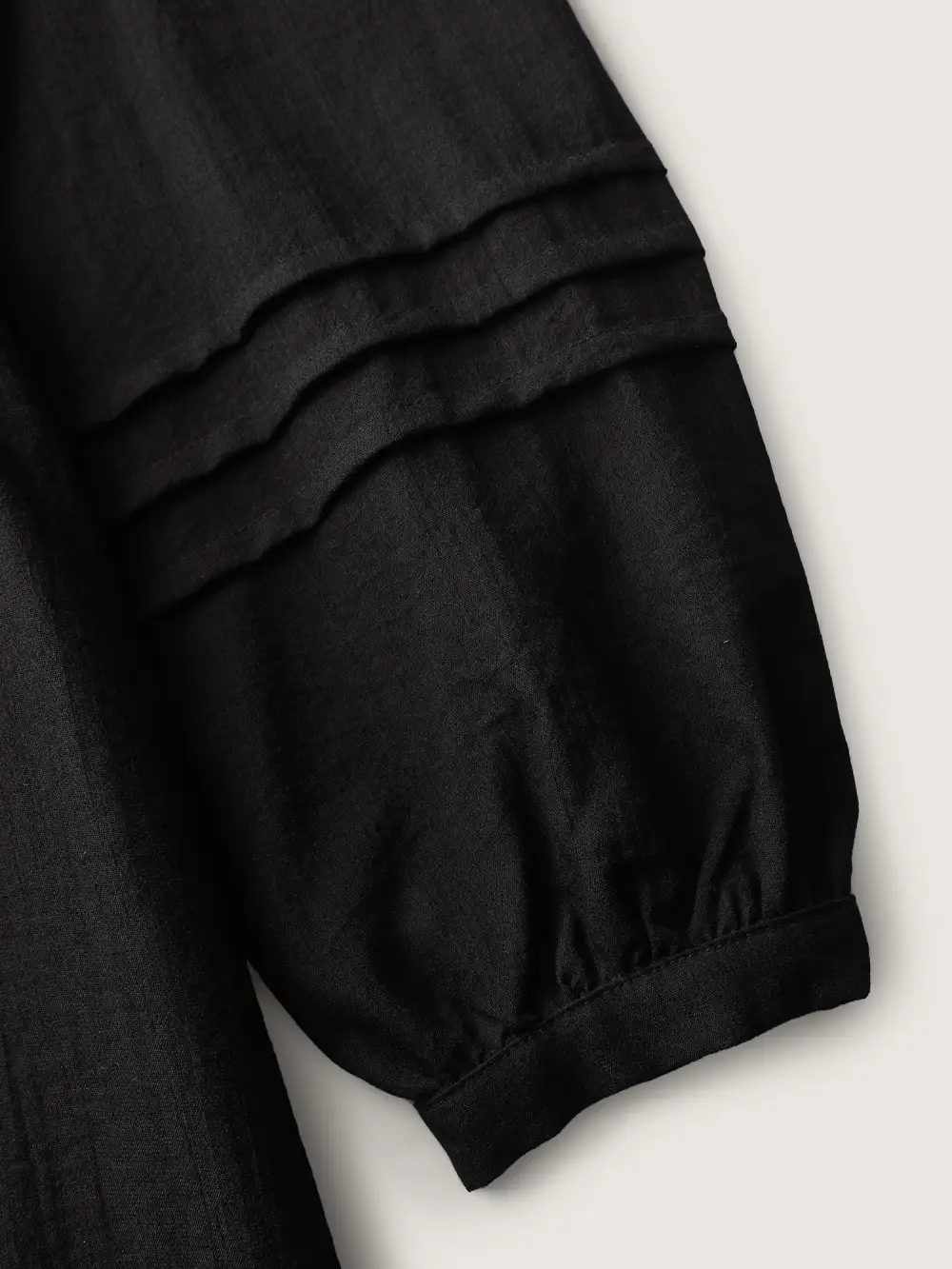 Blazer Collar Pleated Sleeve Rayon Midi Dress