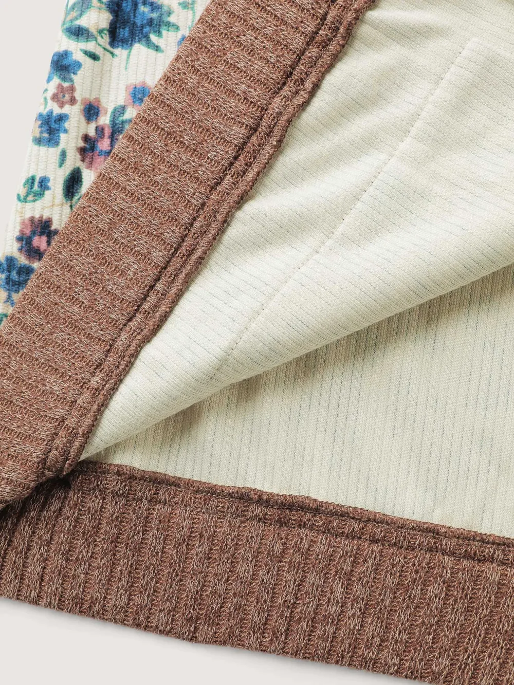 Floral Print Color Contrast Jacket