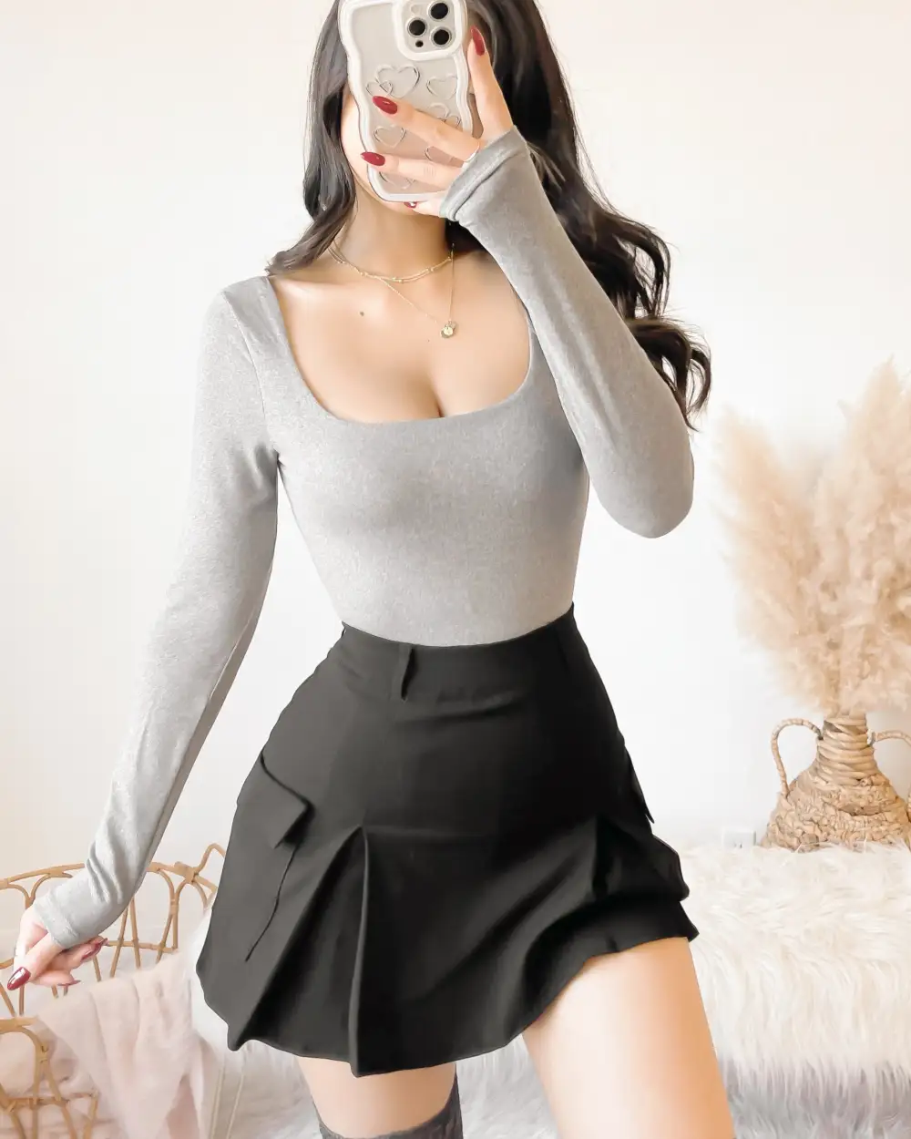 SAMMIE DOUBLE LAYERED BODYSUIT (BURGUNDY)