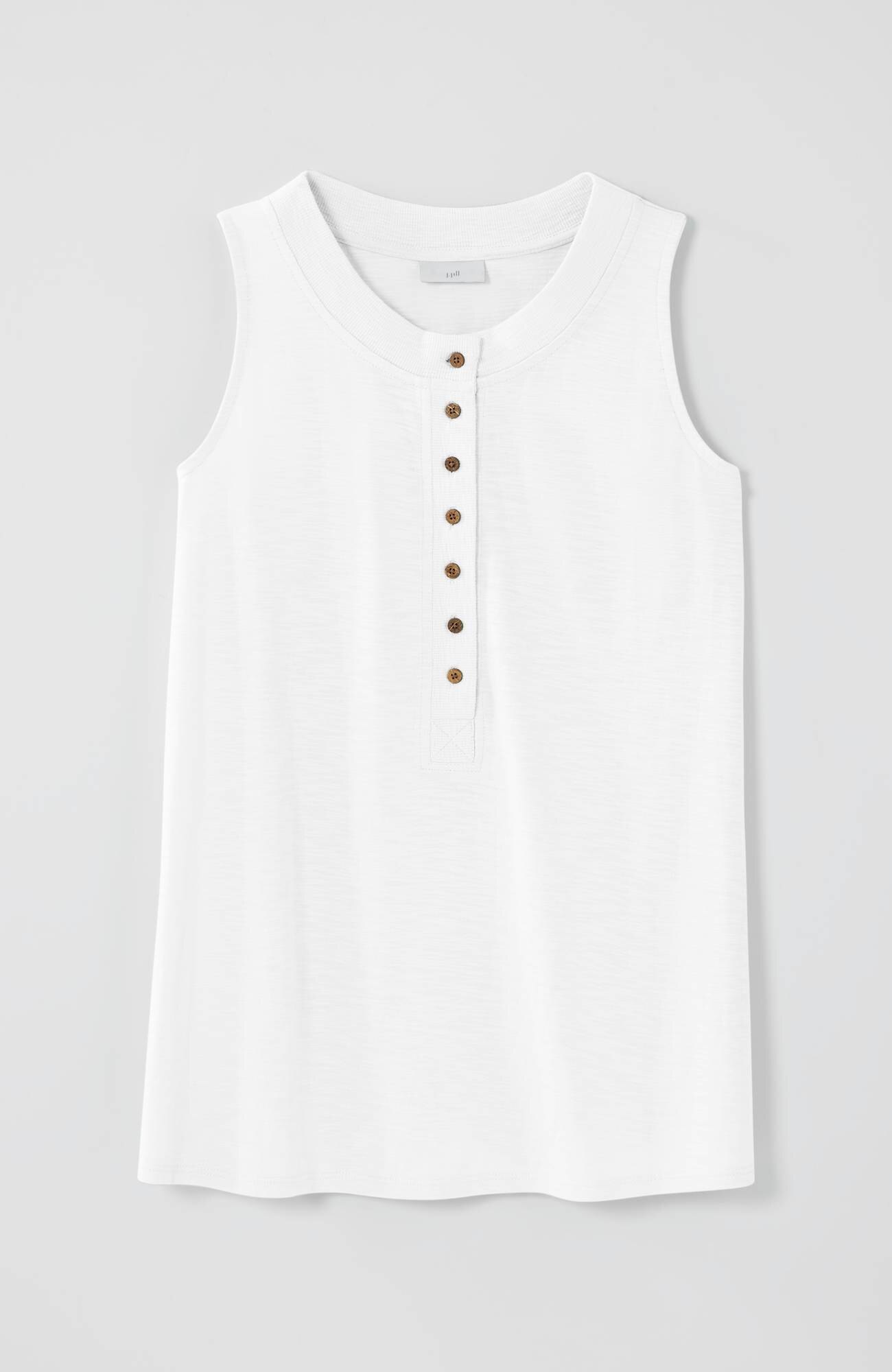 Rib-Trim Henley Tank