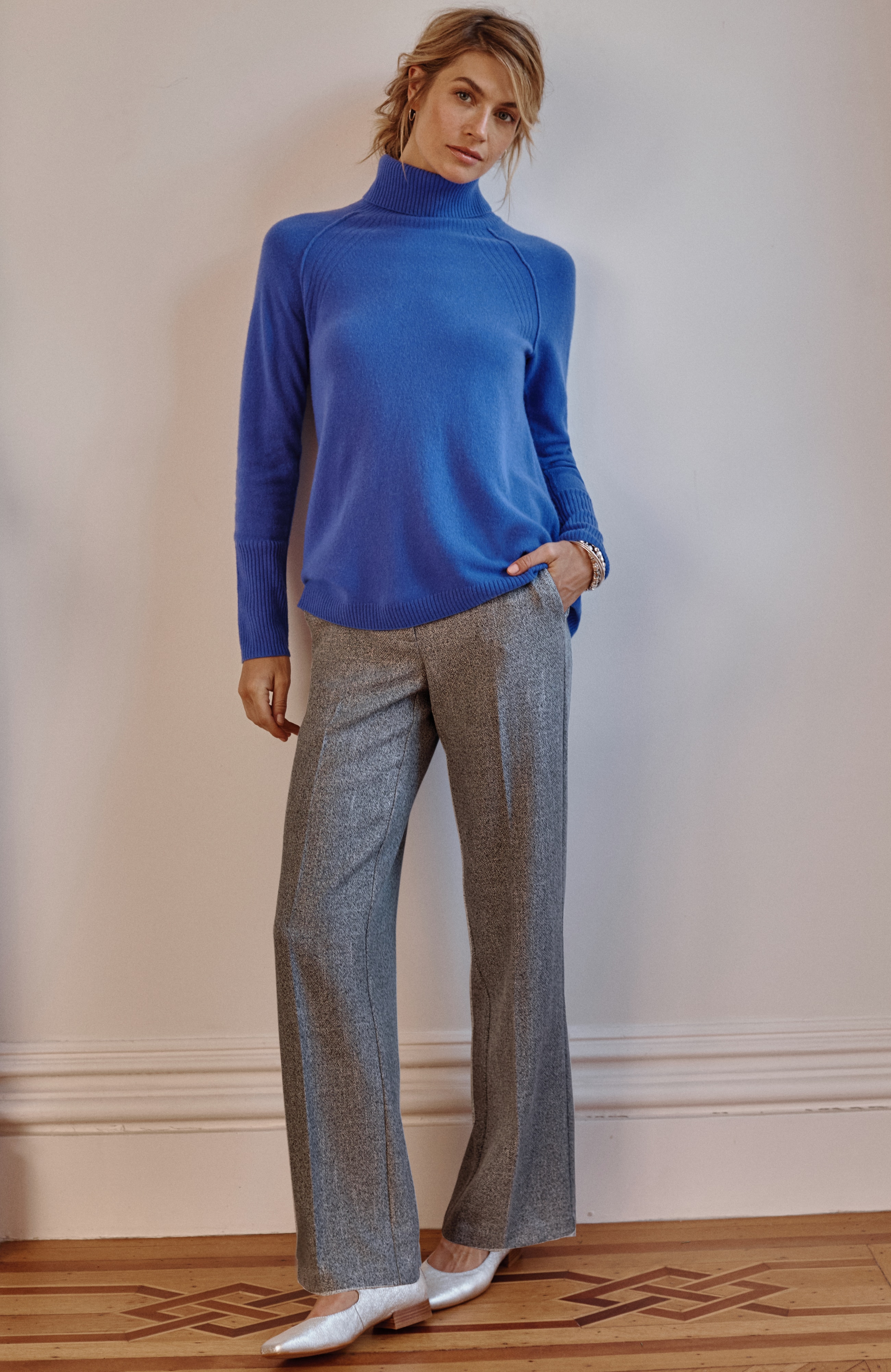 Tweed Wide-Leg Trousers