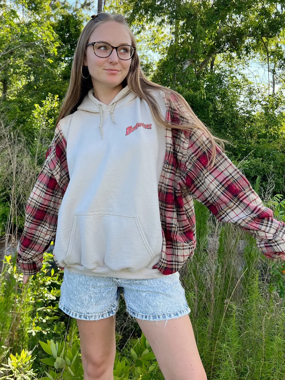 Beige Streetwear Leisure Hoodie Sweatshirts