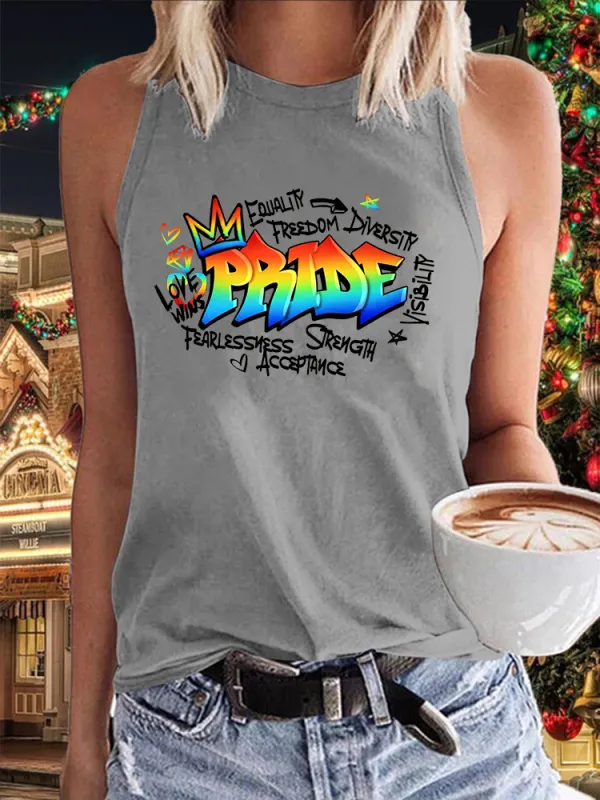 Women's Gay Day Pride Day Crew Neck Vest