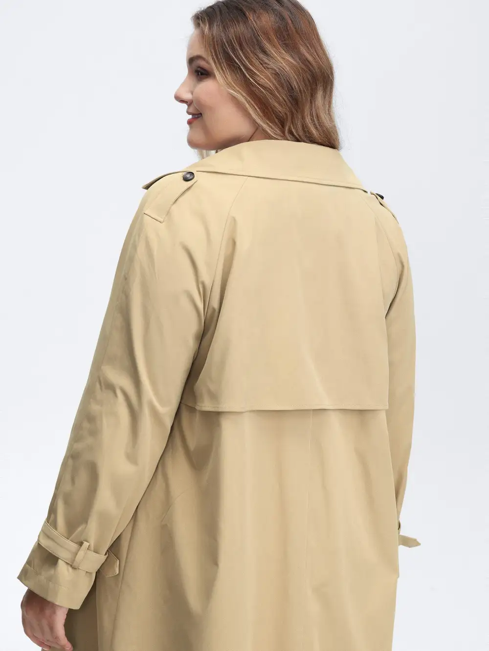 Adjustable Tab Sleeve Lined Trench Coat