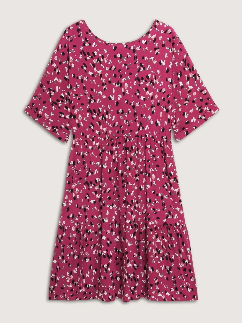 Leopard Print Backless Tie Pockets Midi Dress