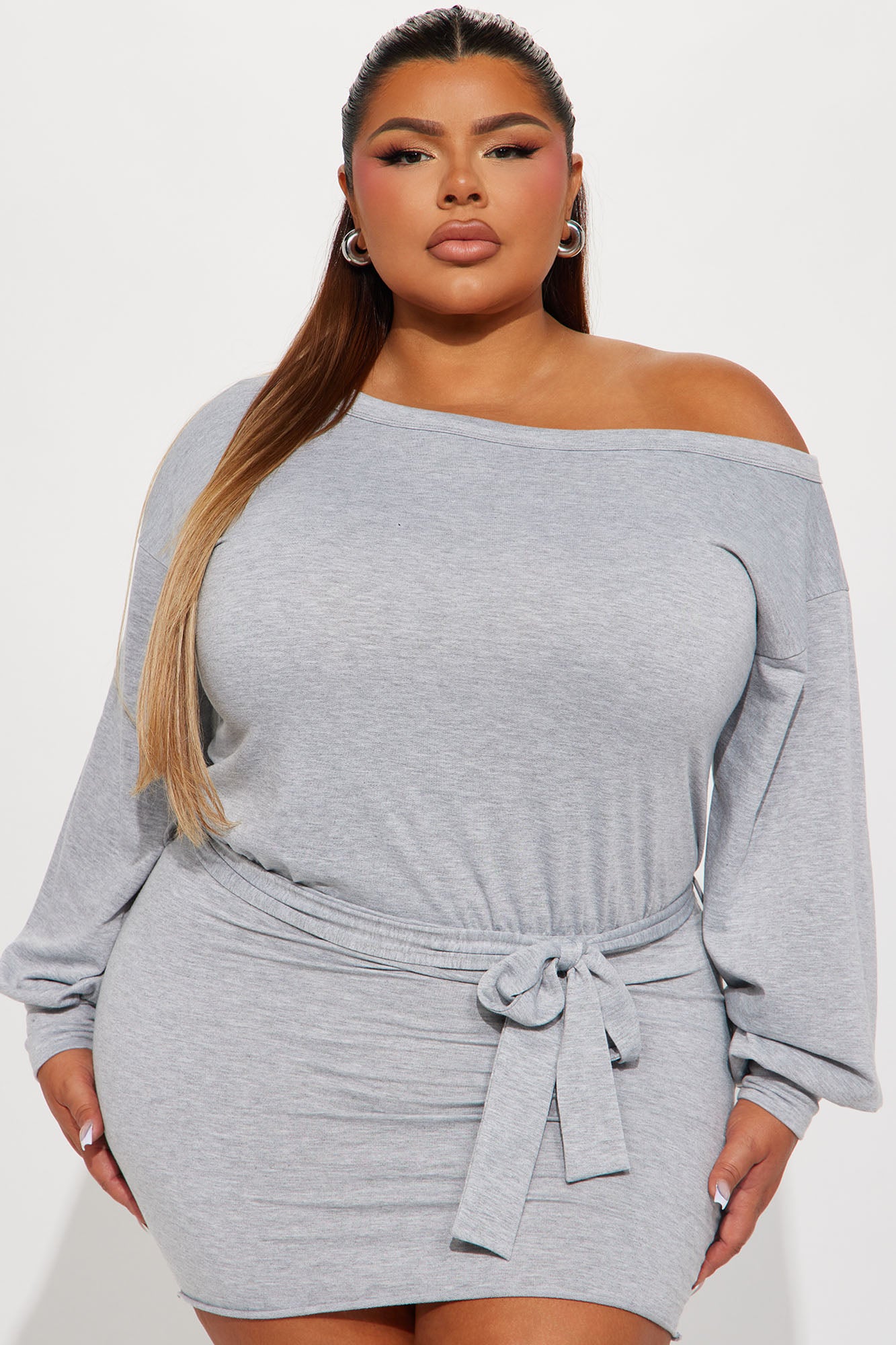 Kourtney French Terry Mini Dress - Heather Grey