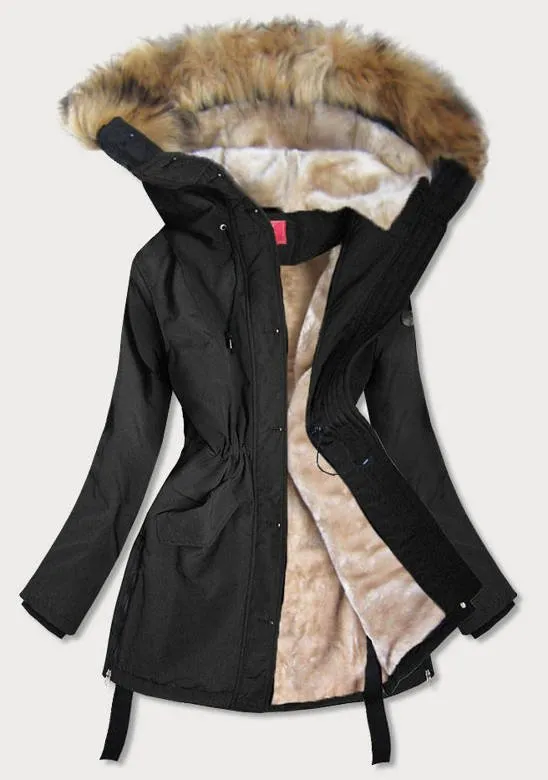 Waterproof ladies high top jacket black