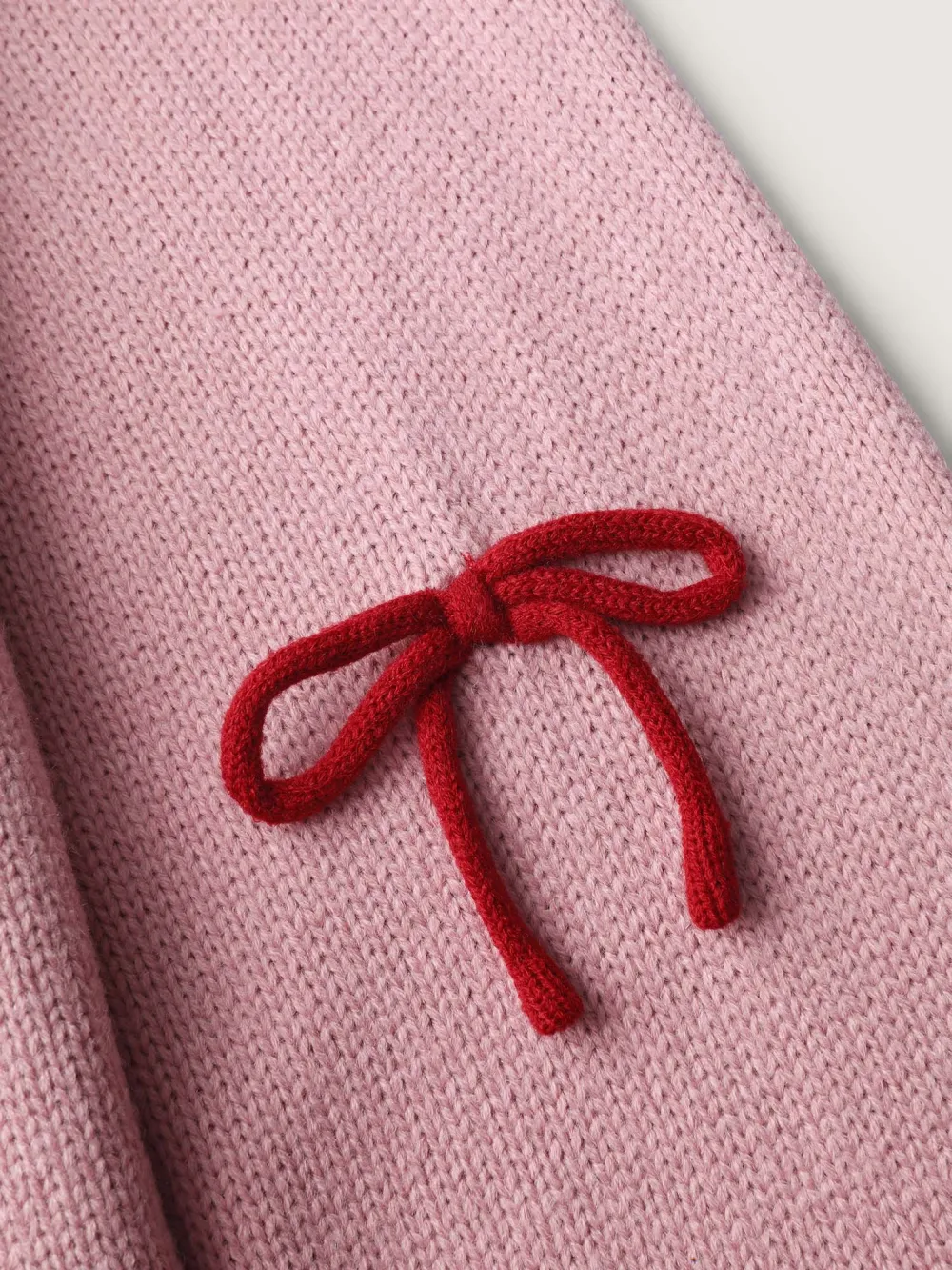 Bowknot Pattern Textured Knit Cardigan