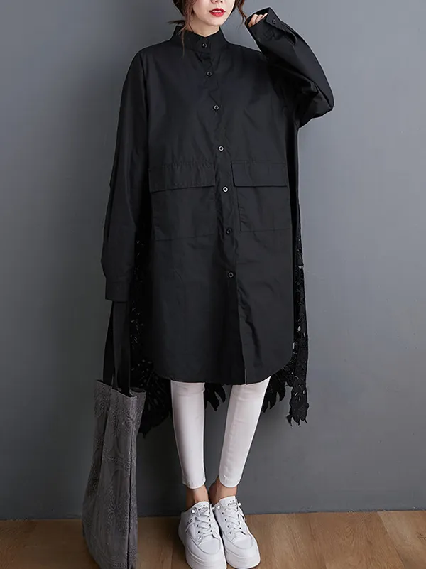 Original Solid Irregularity Hollow Dress