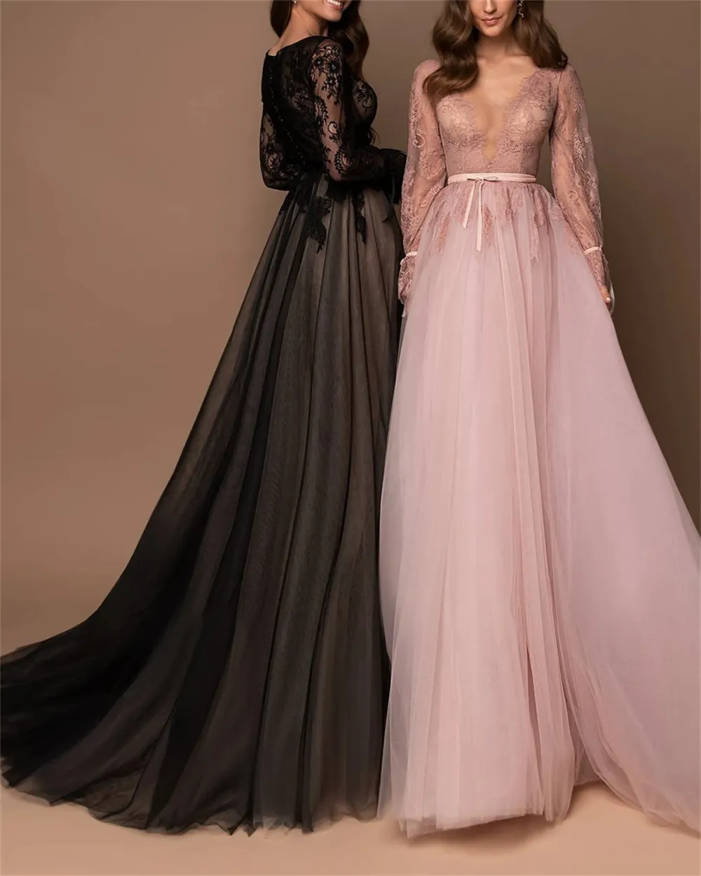 Women's Solid Color Mesh Lace Dress