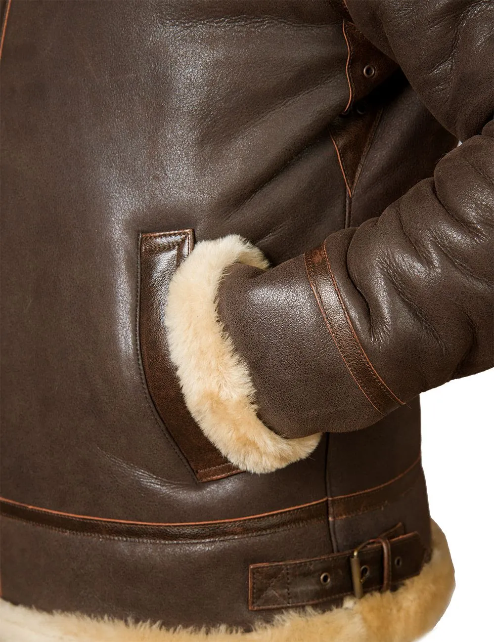 JACKET PILOT FROM SHEEPSKIN B-3 Hooded[FREE SHIPPING TODAY]