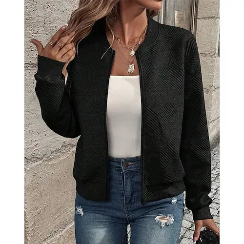 Women's Texture Sweatshirt Waffle Sweatshirt  Pullover Hoodie Sweatshirt Plain Streetwear Casual Long Sleeve Hooded Regular Tops Street Holiday Going out Buttons Black White Pink Wine Fall Winter