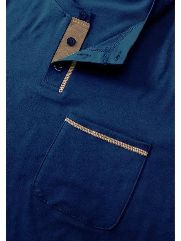 Men's Fashion Cotton Short Sleeve Henley Shirt