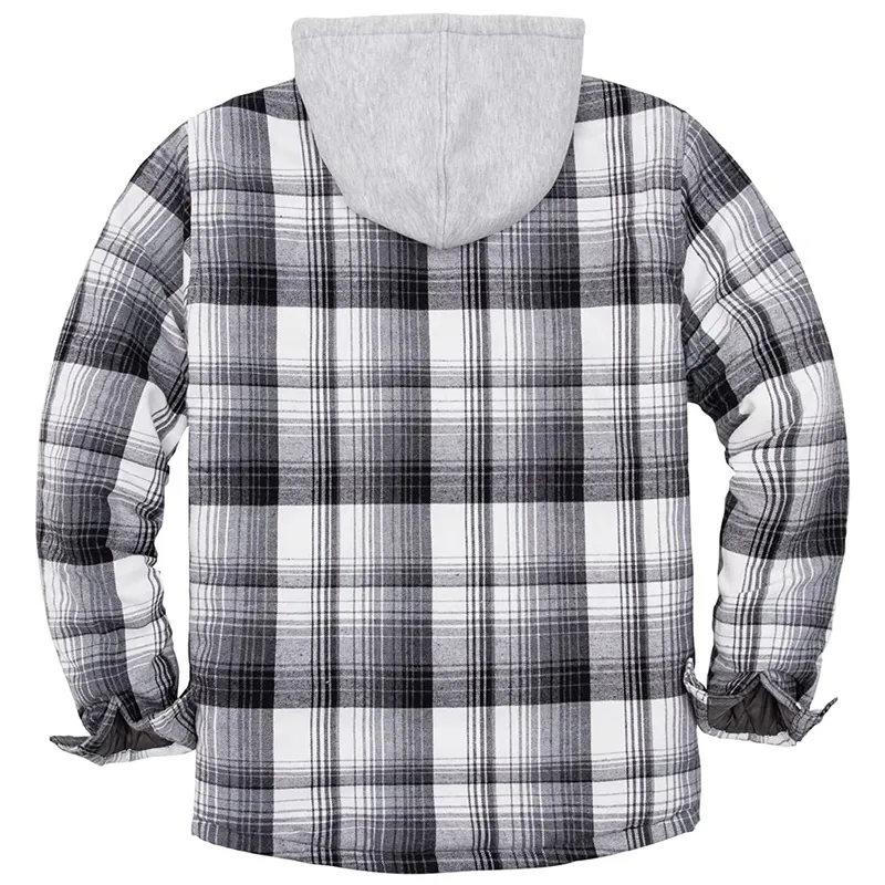 Mens Winter Plaid Thick Casual Jacket
