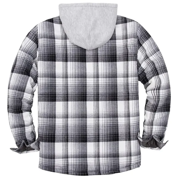 Mens Winter Plaid Thick Casual Jacket