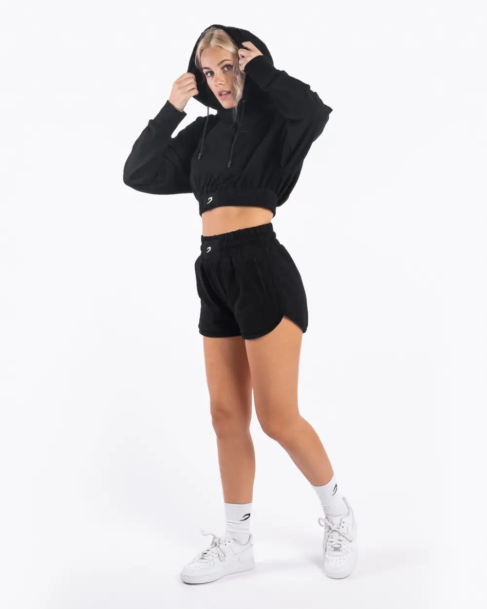 Kim Cropped Hoodie - Black