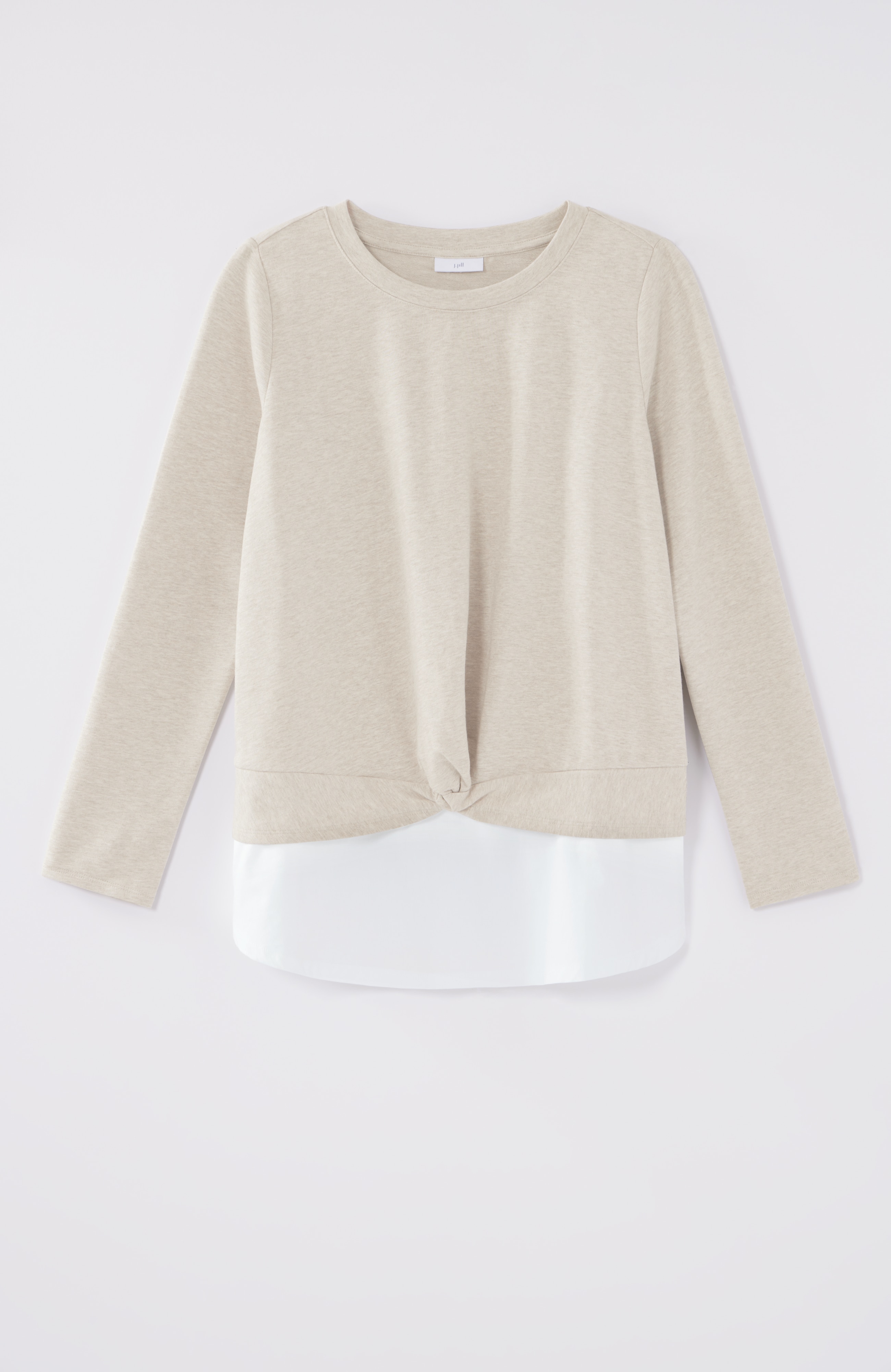 Mixed-Media Twist-Front Top