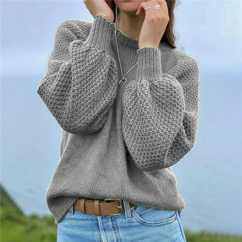 New pullover solid color versatile sweater