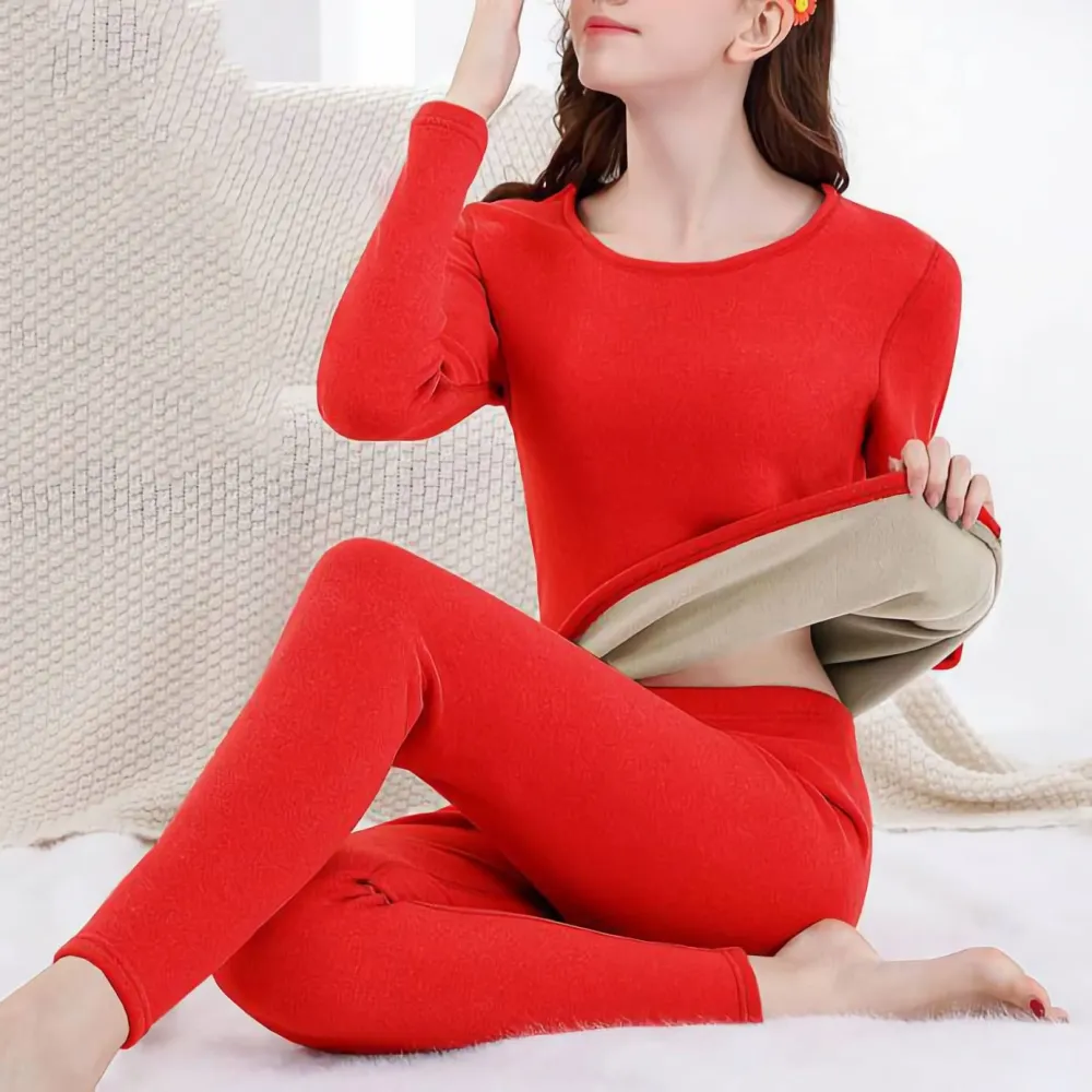 Winter Thermal Underwear Double Layer Warm Lingerie Suit