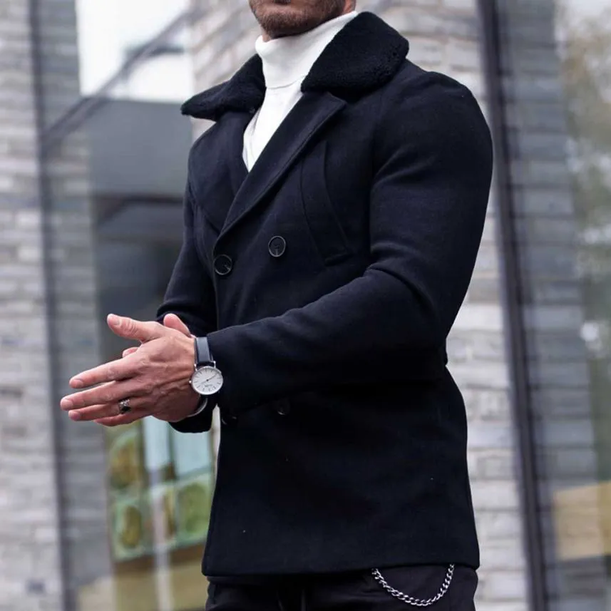 Bonucci Leather Coat Short Black