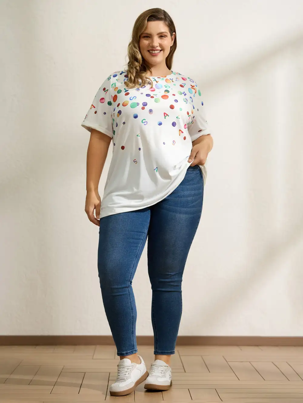 Alphabets Party Round Neck T-Shirt