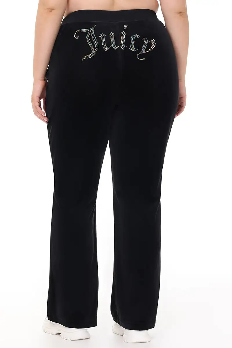 Technicolor Big Bling Velour Track Pants