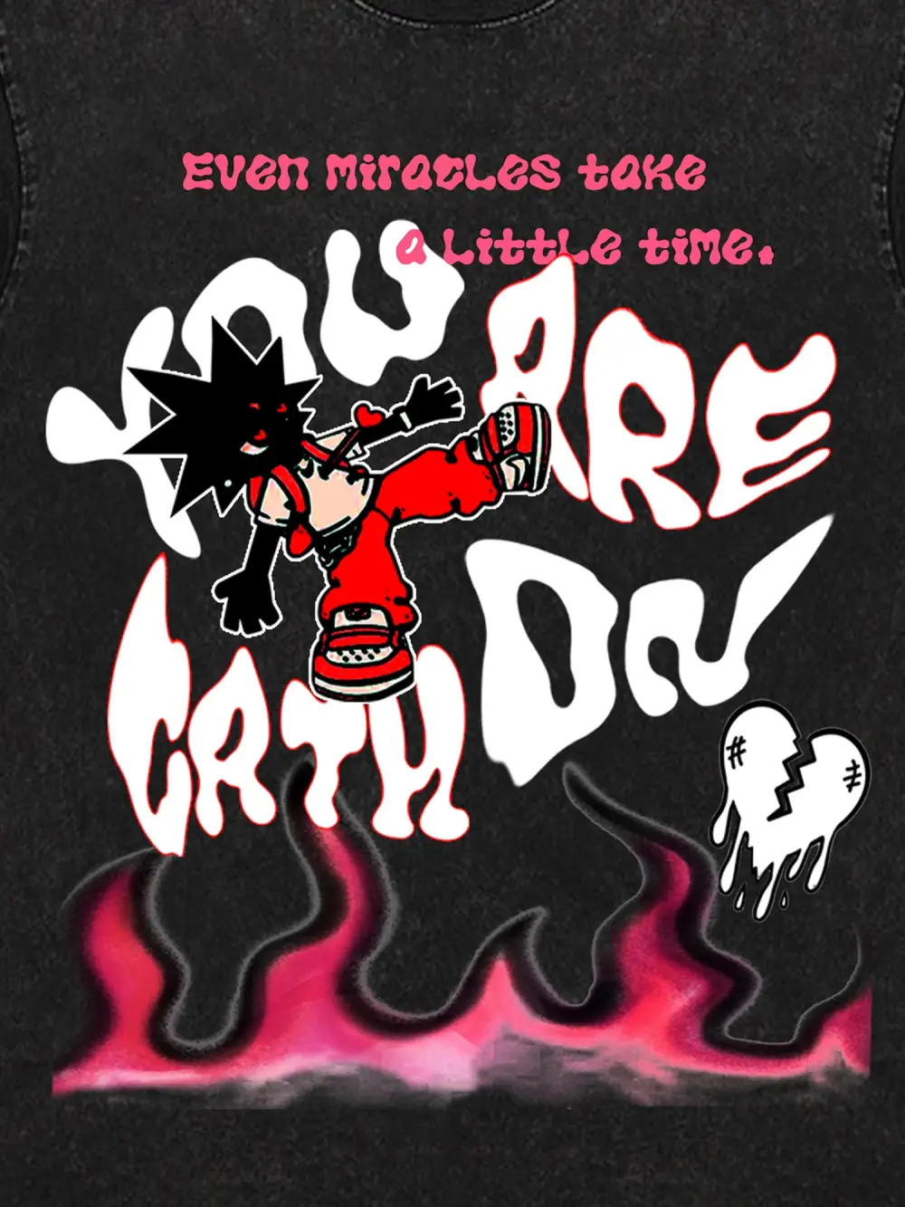 Fun Letter Print T-shirt - 1901