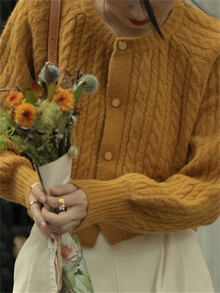 Vintage Single Breasted Gentle Sweater Jacket