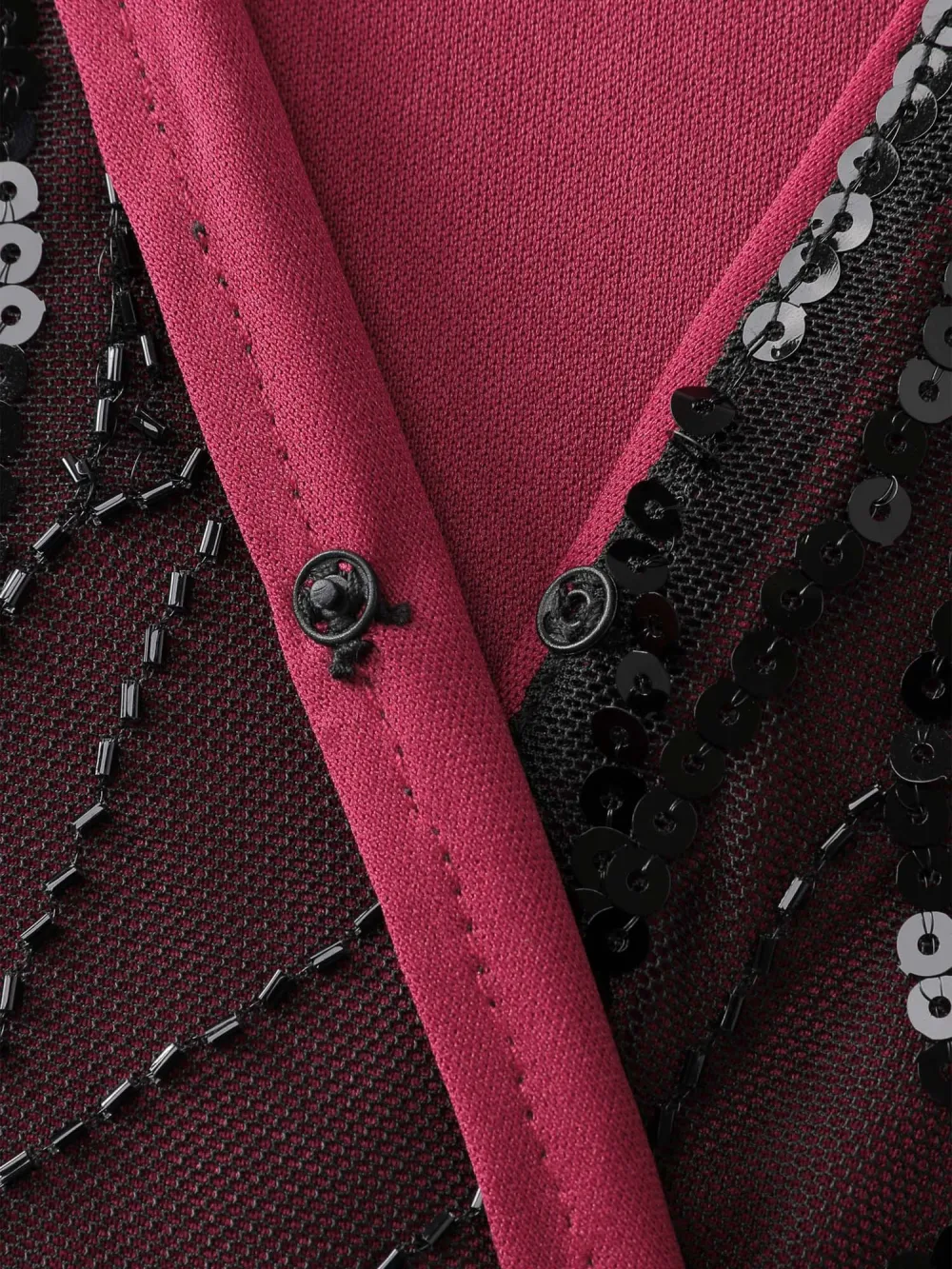 Shimmery Sequin Embroidery Pockets Party Dress