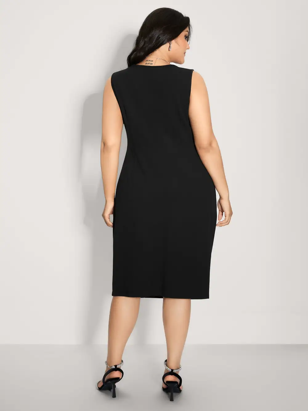 Ruched Waist Detail Sheath Midi Dress
