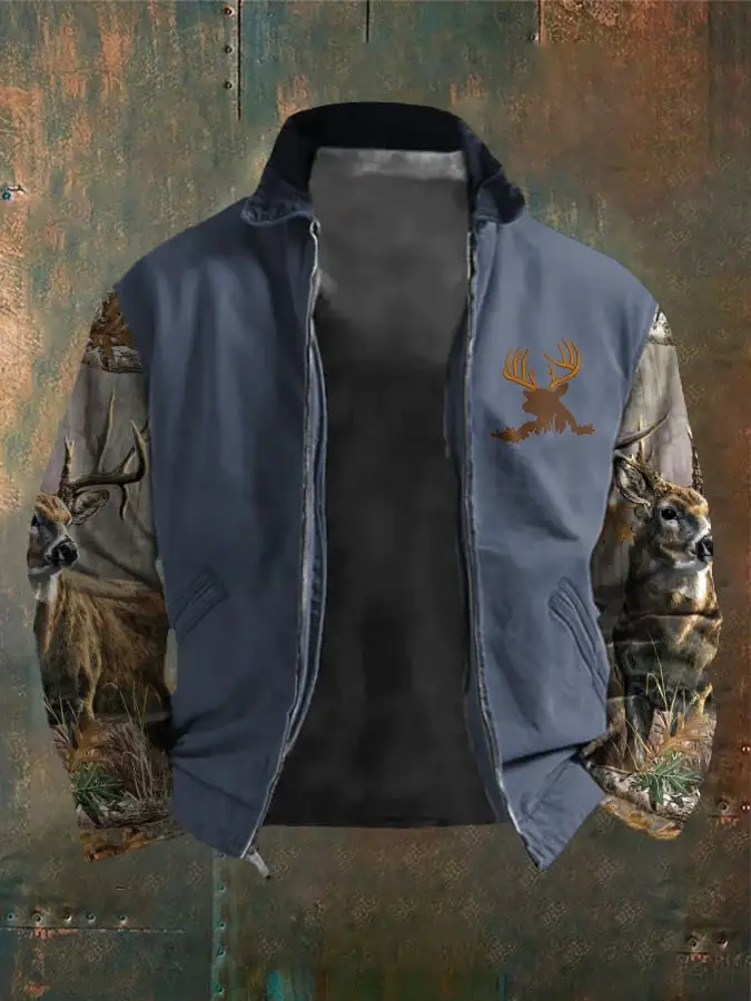 Men's Western Elk Outdoor Lapel Jacket