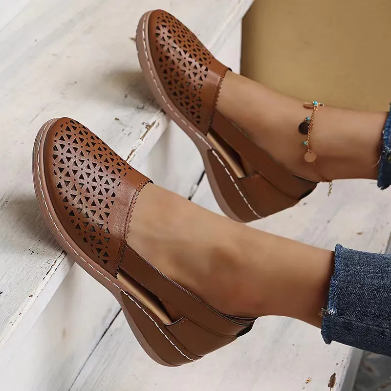Women Wedges Orthopedic Hollow Out Vintage Sandals