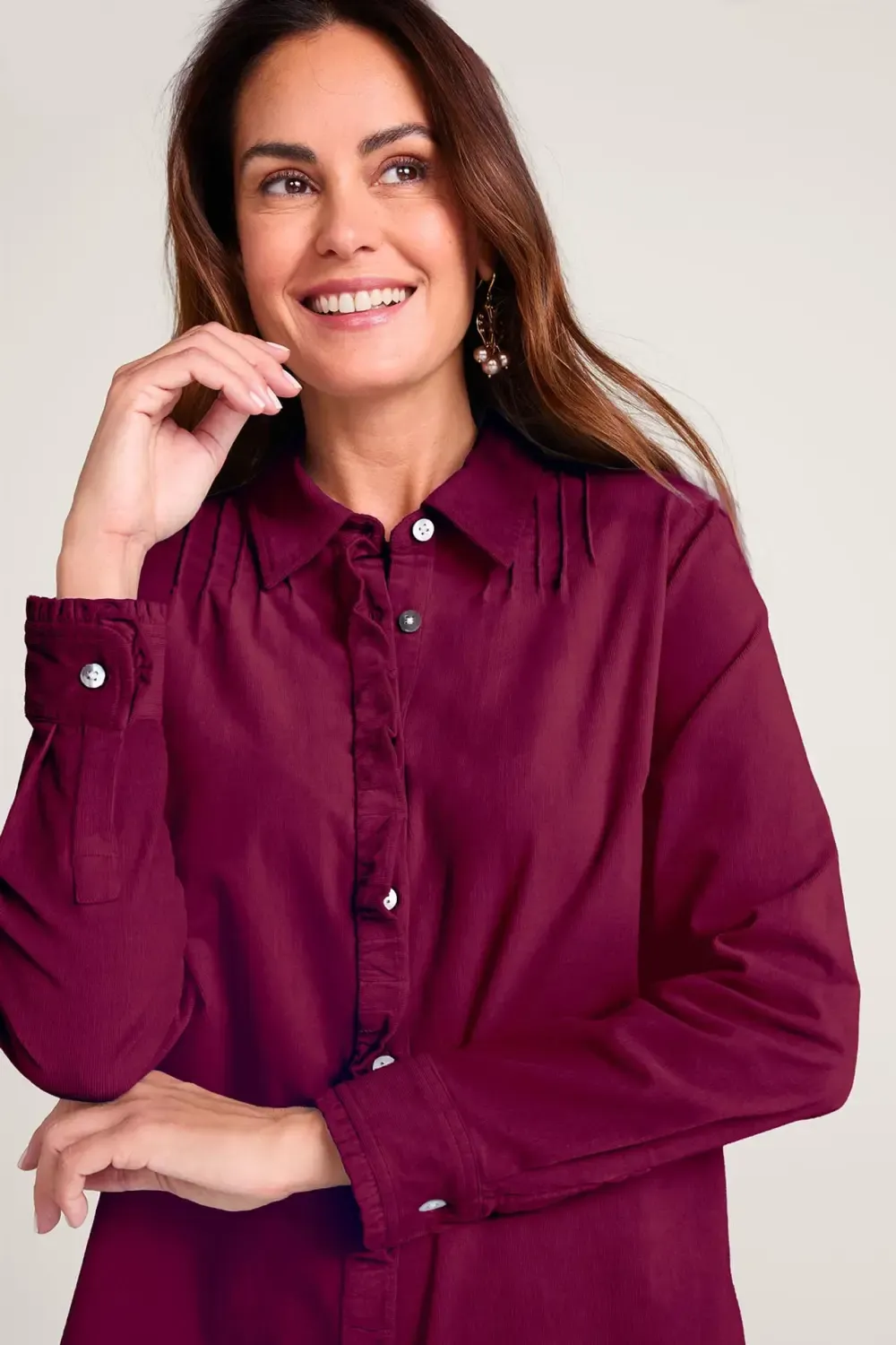 Stretch Cord Long Sleeve Big Shirt