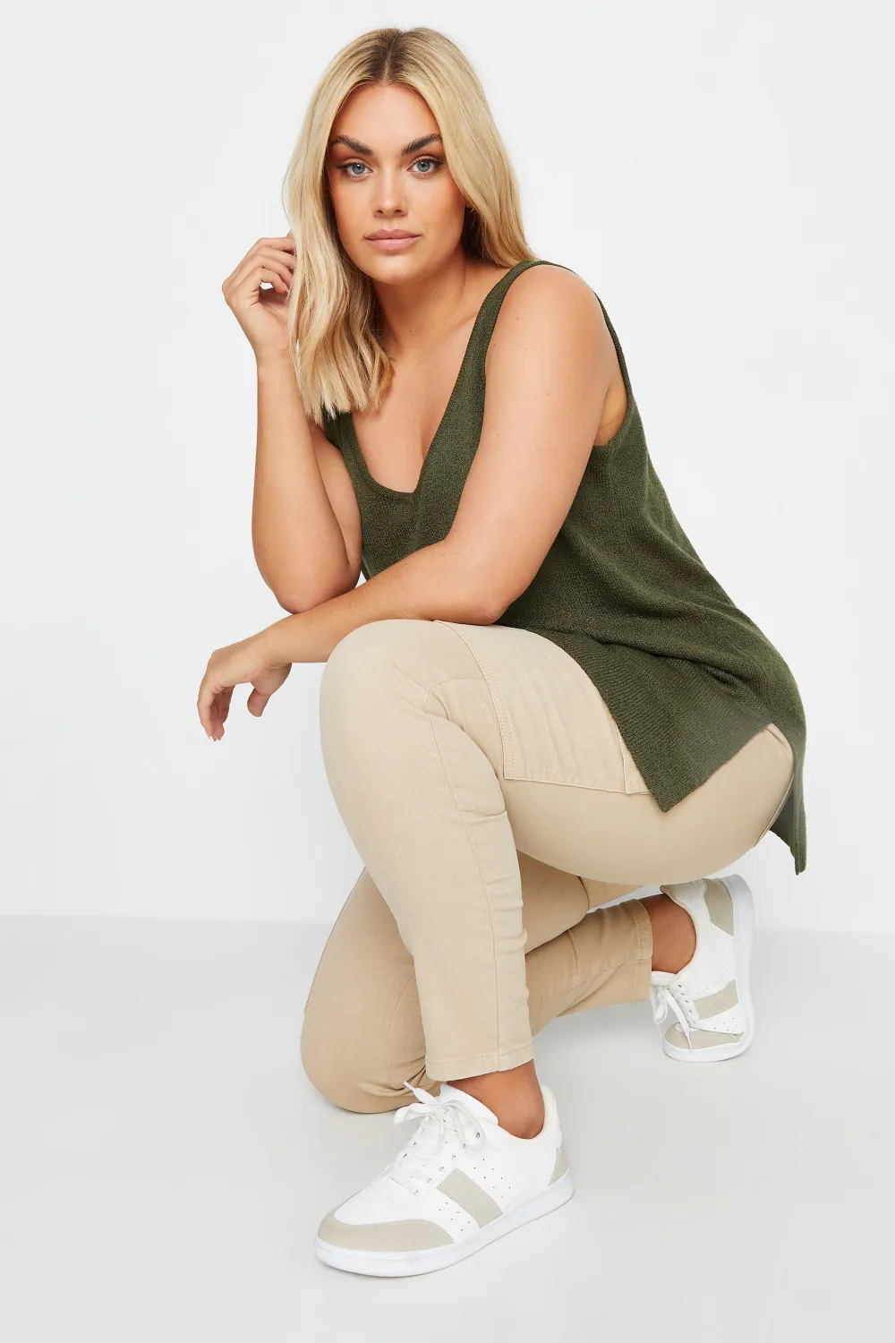 YOURS Curve Black Knitted Vest Top