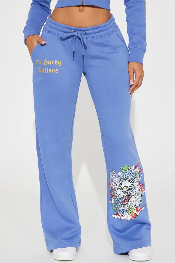 Ed Hardy Lotus Love Pant - Blue