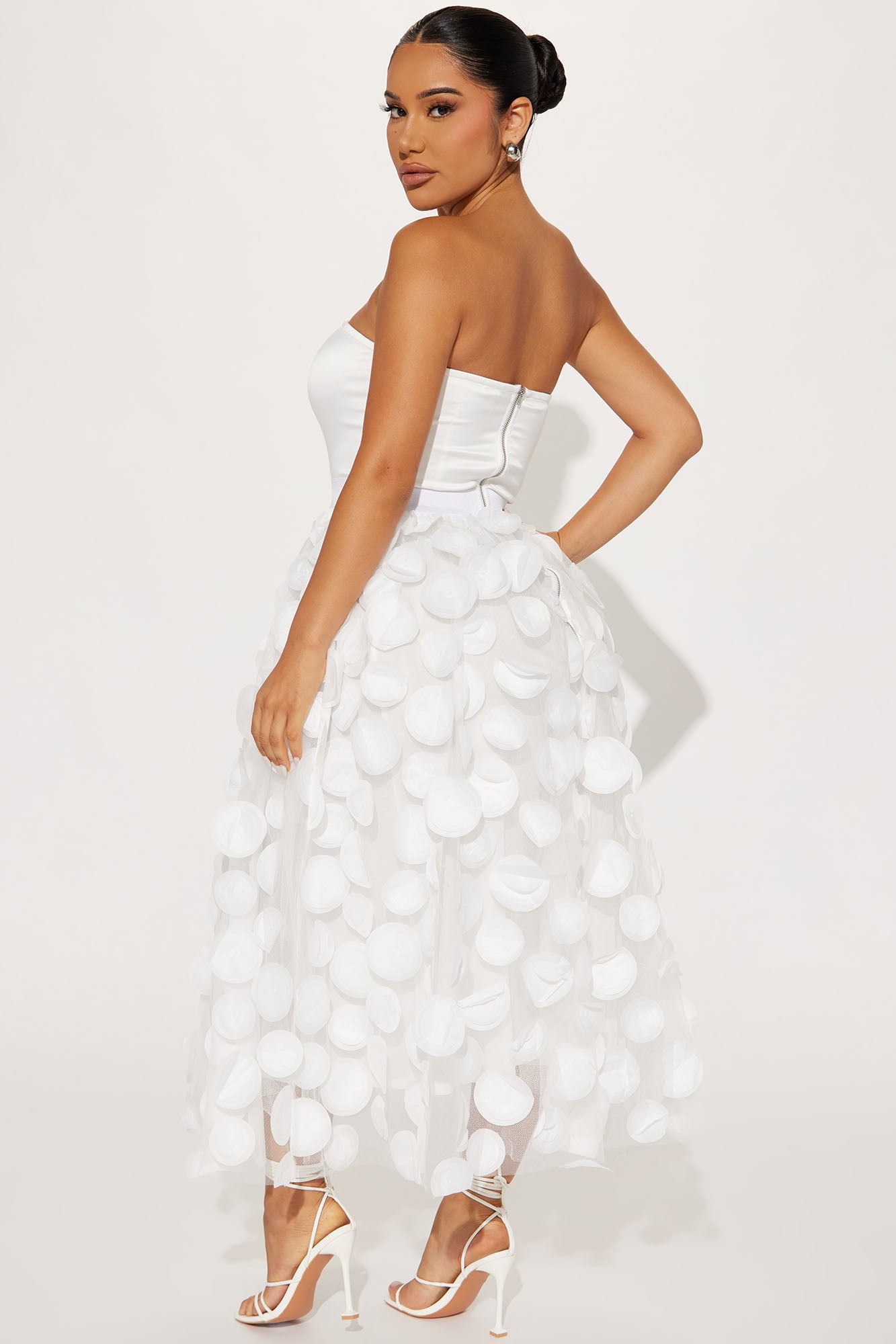 Tina Tulle Midi Dress - White