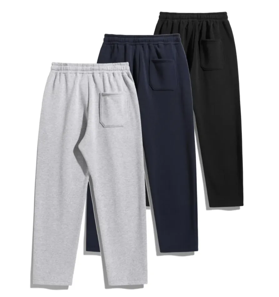 Men's Solid Thermal Lined Drawstring Pants – Casual Loose-Fit Trousers for Daily Wear